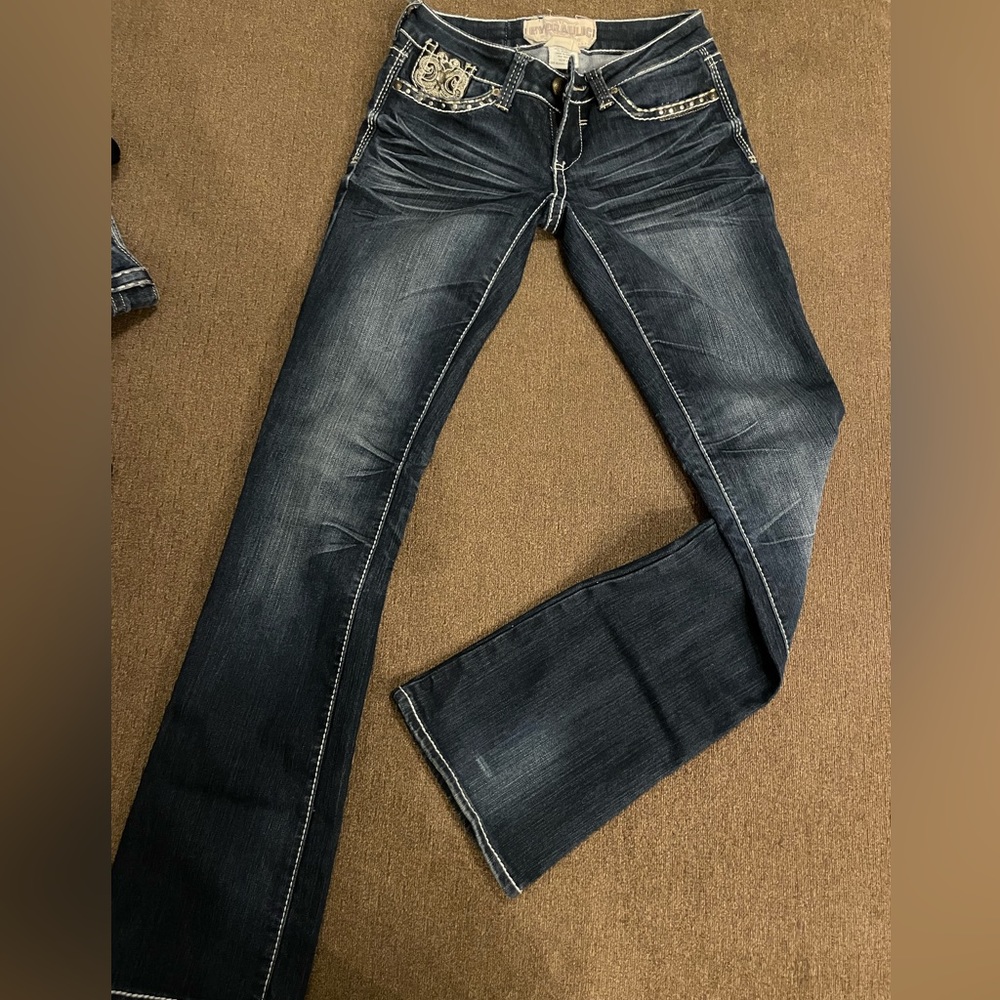 Hydraulic jeans bedazzled booty